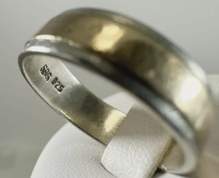 OBRĄCZKA SREBRO ŁĄCZONE ZE ZŁOTEM 925 I 585 3,70 G ROZMIAR 17