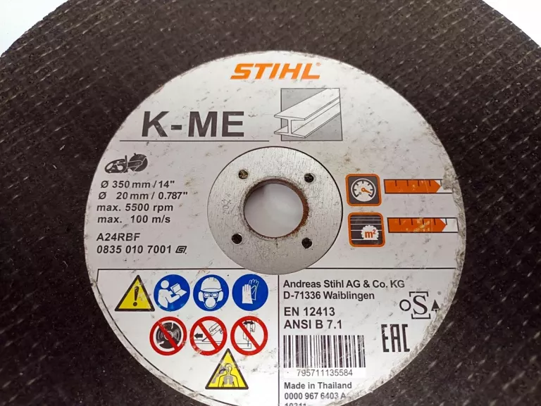TARCZA DO METALU 350MM 20MM GR. 4MM STIHL K-ME 795711135584 RÓŻNE ROZM