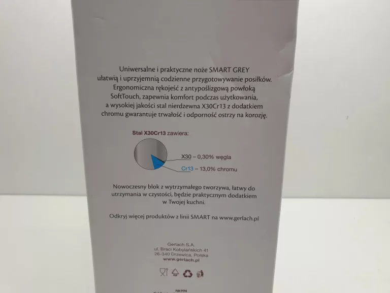 ZESTAW NOŻY W BLOKU GERLACH SMART GREY