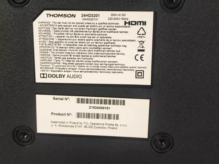 TELEWIZOR THOMSON 24HD3201 + PILOT
