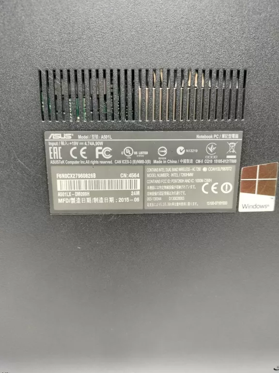 LAPTOP ASUS A501L
