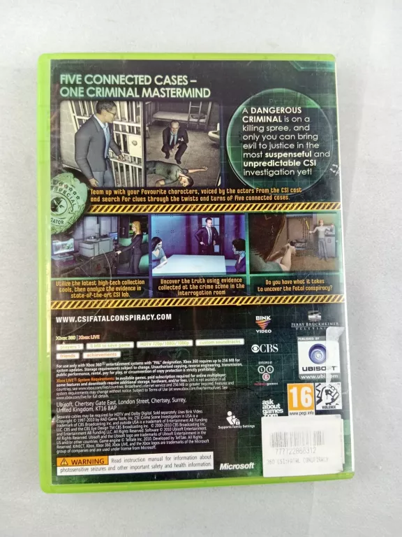 GRA XBOX 360 CSI: FATAL CONSPIRACY