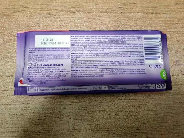 MILKA CZEKOLADA MLECZNA TRUSKAWKOWA STRAWBERRY 100G