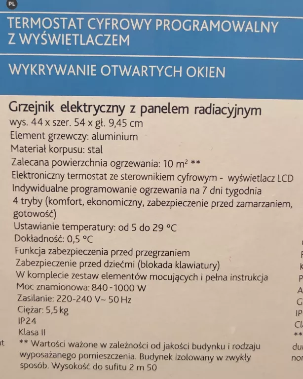 GRZEJNIK KONWEKTOROWY BLYSS KOMPLET