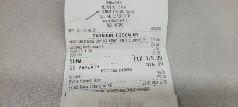 RADIOODTWARZACZ SONY DSX A410BT GWARANCJA