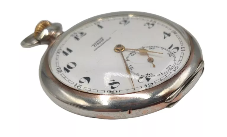 KIESZONKOWY SREBRNY ZEGAREK TISSOT ANTIMAGNETIQUE