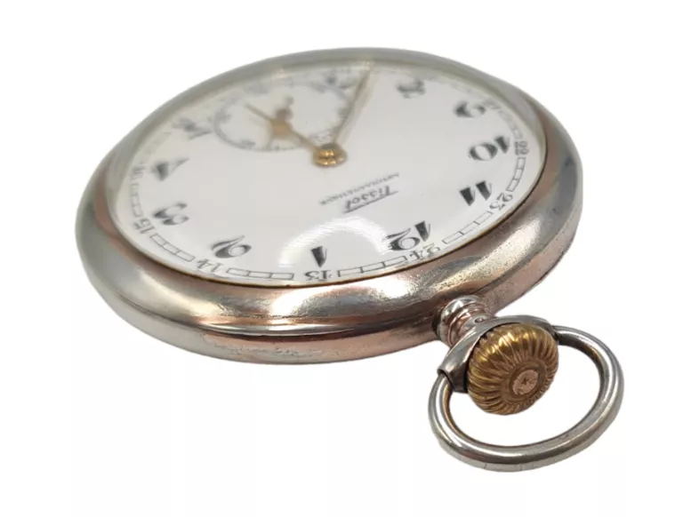 KIESZONKOWY SREBRNY ZEGAREK TISSOT ANTIMAGNETIQUE