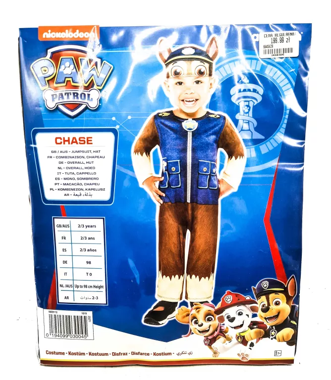 KOSTIUM DZIECIĘCY CHASE 2-3 LATKA PSI PATROL