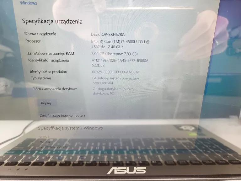 LAPTOP ASUS S551L INTEL I7-4500U 8 GB RAM NIEMIECKA KLAWIATURA TORBA