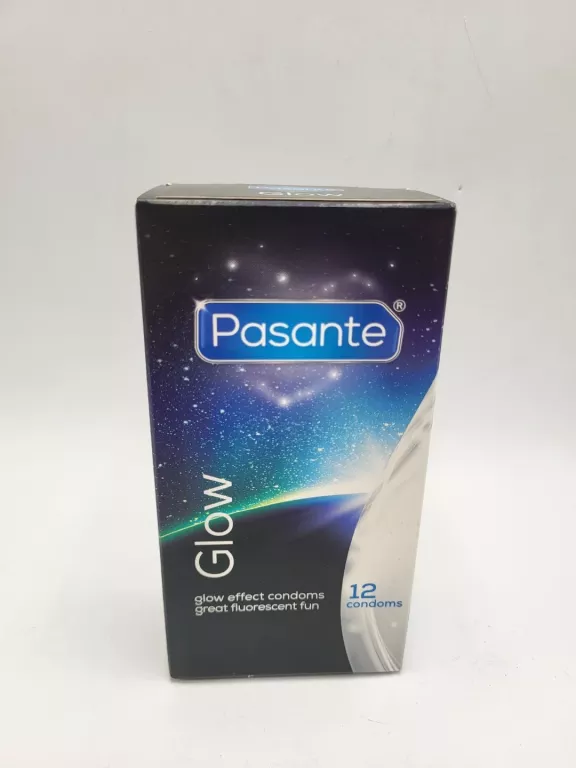 PREZERWATYWY ŚWIECĄCE W CIEMNOŚCI PASANTE GLOW 12 SZTUK GŁADKIE NAWILŻANE