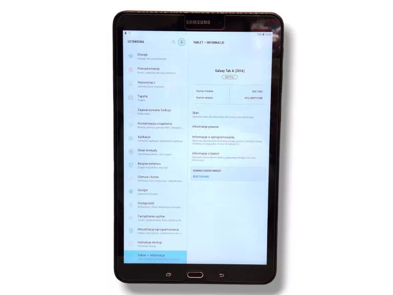 TABLET SAMSUNG GALAXY TAB A 2016 SM-T585 2/16GB 10,1" 8.0 MPIX/ETUI/ŁAD