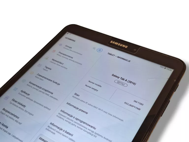 TABLET SAMSUNG GALAXY TAB A 2016 SM-T585 2/16GB 10,1" 8.0 MPIX/ETUI/ŁAD