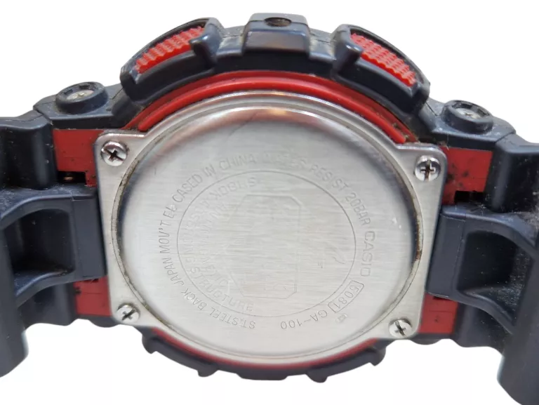 ZEGAREK MĘSKI CASIO G-SHOCK GA-100-1A4ER CZARNO-CZERWONY