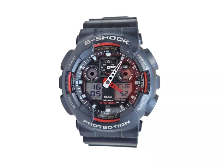 ZEGAREK MĘSKI CASIO G-SHOCK GA-100-1A4ER CZARNO-CZERWONY