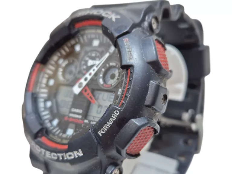 ZEGAREK MĘSKI CASIO G-SHOCK GA-100-1A4ER CZARNO-CZERWONY