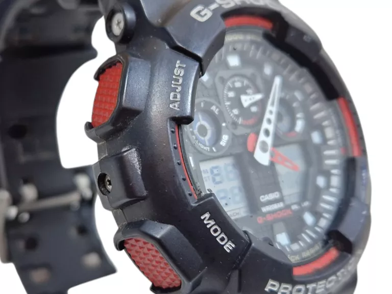 ZEGAREK MĘSKI CASIO G-SHOCK GA-100-1A4ER CZARNO-CZERWONY