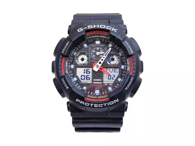 ZEGAREK MĘSKI CASIO G-SHOCK GA-100-1A4ER CZARNO-CZERWONY