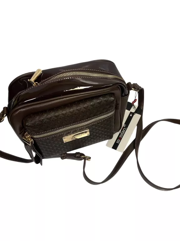 BRĄZOWA LISTONOSZKA MONNARI SKÓRZANA BAG4490-017 TANIO!