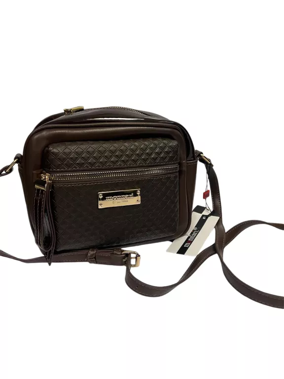 BRĄZOWA LISTONOSZKA MONNARI SKÓRZANA BAG4490-017 TANIO!