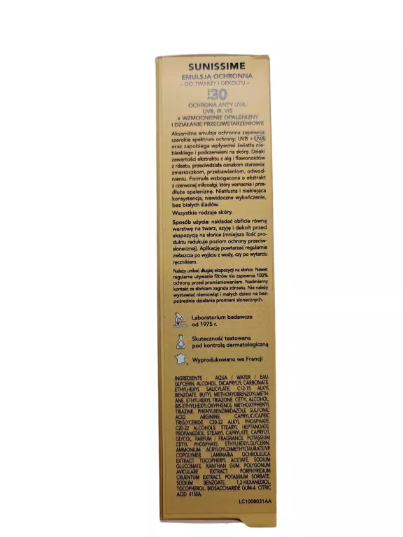 LIERAC SUNISSIME, EMULSJA OCHRONNA DO TWARZY SPF30 40 ML