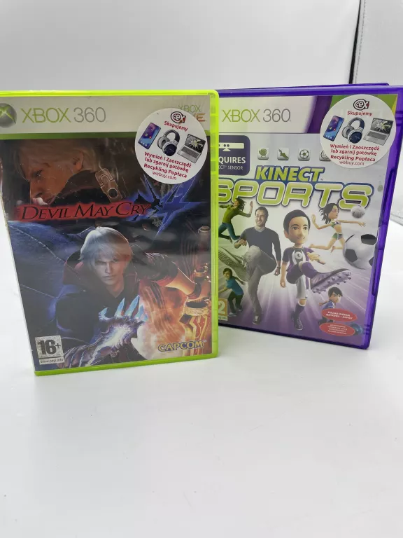 GRY NA XBOX 360 ZESTAW 2 GRY KINECT SPORTS/DEVIL MAY CRY