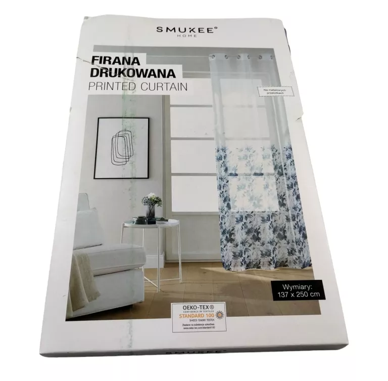 FIRANA Z NADRUKIEM SMUKEE 137X250 METALOWE PRZELOTKI