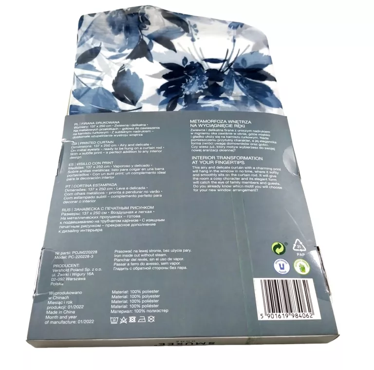 FIRANA Z NADRUKIEM SMUKEE 137X250 METALOWE PRZELOTKI