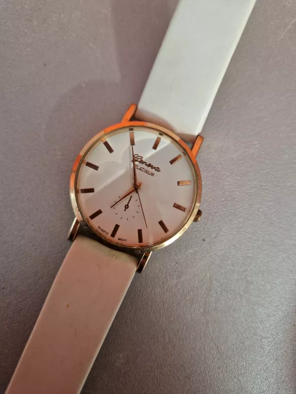 ZEGAREK GENEVA BIAŁY PASEK BATERIA DO WYMIANY