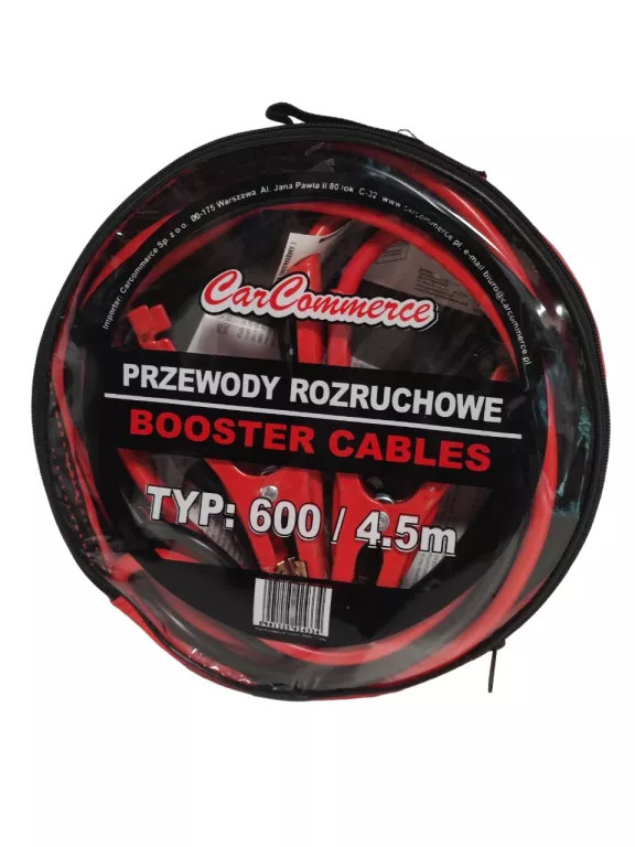 GRUBE KABLE PRZEWODY ROZRUCHOWE 600A 4,5 M CAR COMMERCE