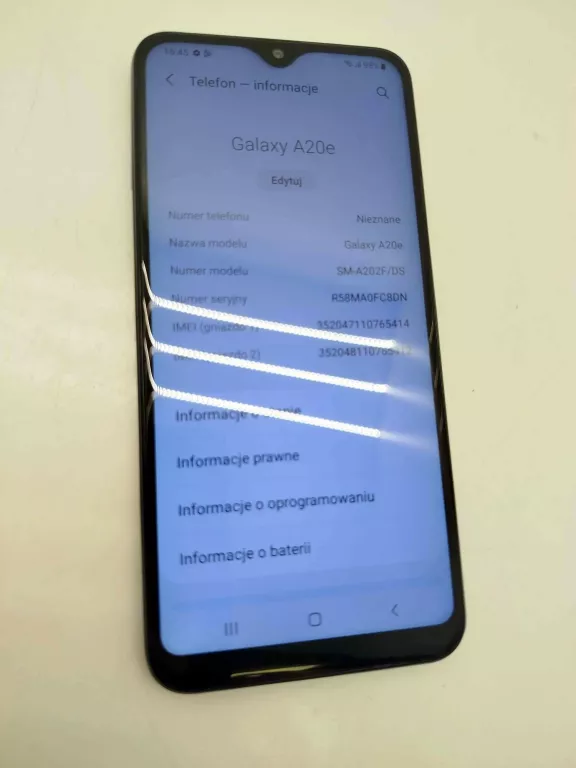 TELEFON SAMSUNG GALAXY A20E + ŁADOWARKA