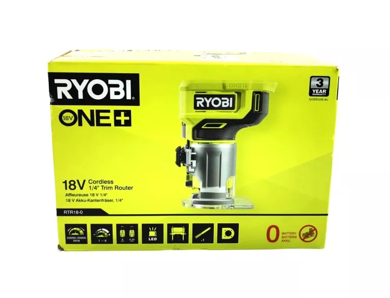 FREZARKA GÓRNOWRZECIONOWA  RYOBI R18TR-0 ONE+ CORDLESS TRIM ROUTER