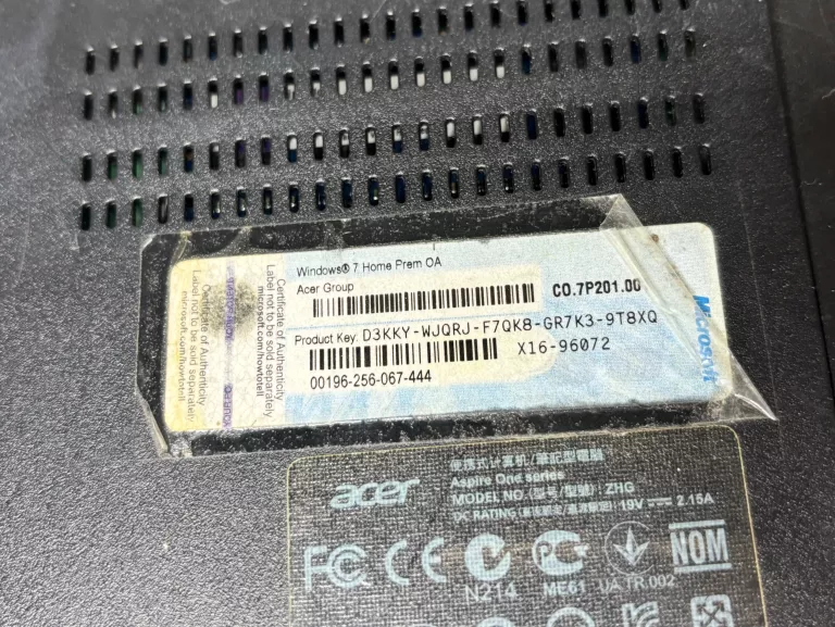LAPTOP ACER ASPIRE ONE ZHG / 4 GB RAM