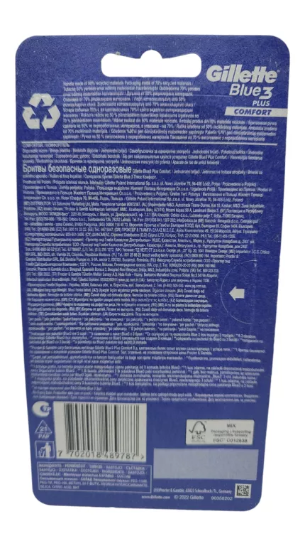 MASZYNKI GILLETTE BLUE 3 COMFORT - 4 SZT W BLISTRZE