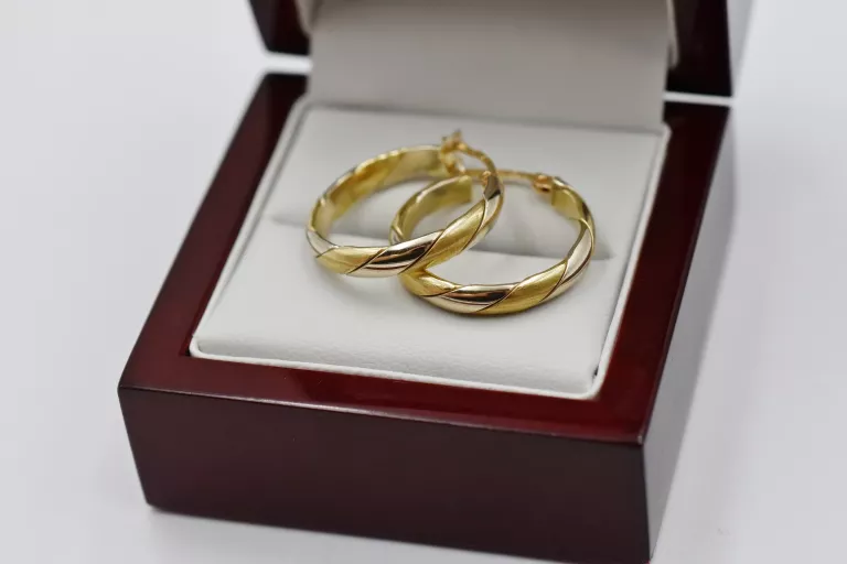 ZŁOTE KOLCZYKI NA ZATRZASK KOŁA PR.585 14K 3,66G