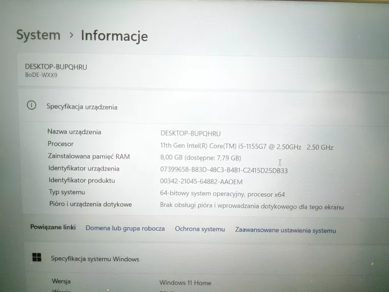 LAPTOP HUAWEI MATEBOOK D15 15,6 I5 11TH 8GB/512GB