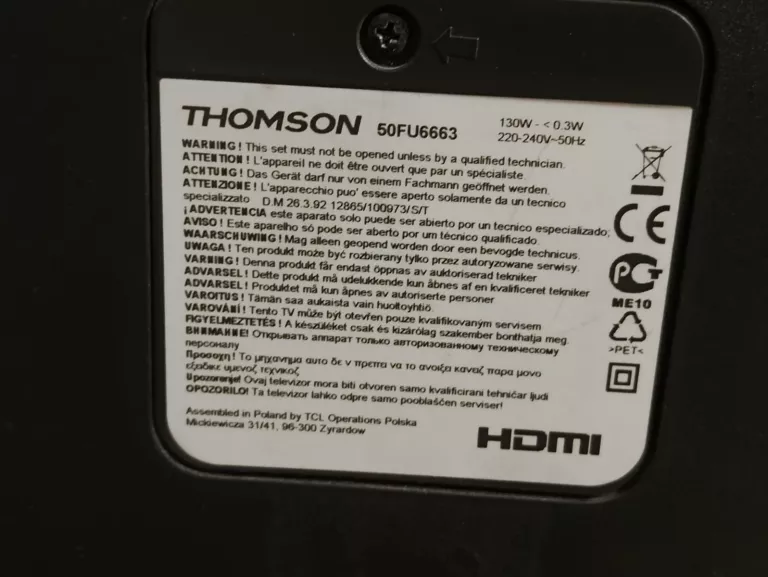 TELEWIZOR THOMSON 50FU6663