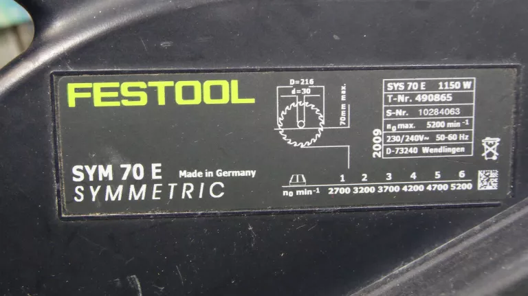 PILARKA UKOŚNICA FESTOOL SYM 70 E SYMMETRIC 1150W 2009