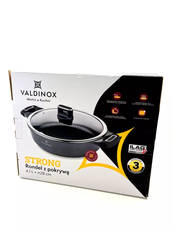 RONDEL VALDINOX STRONG Z POKRYWĄ 4,1L 28CM/ POWYSTAWOWA !