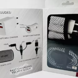 ŁADOWARKA SIECIOWA SAMOCHODOWA USB-A/USB-C QC 3.0 PRZEJŚCIÓWKI ETUI