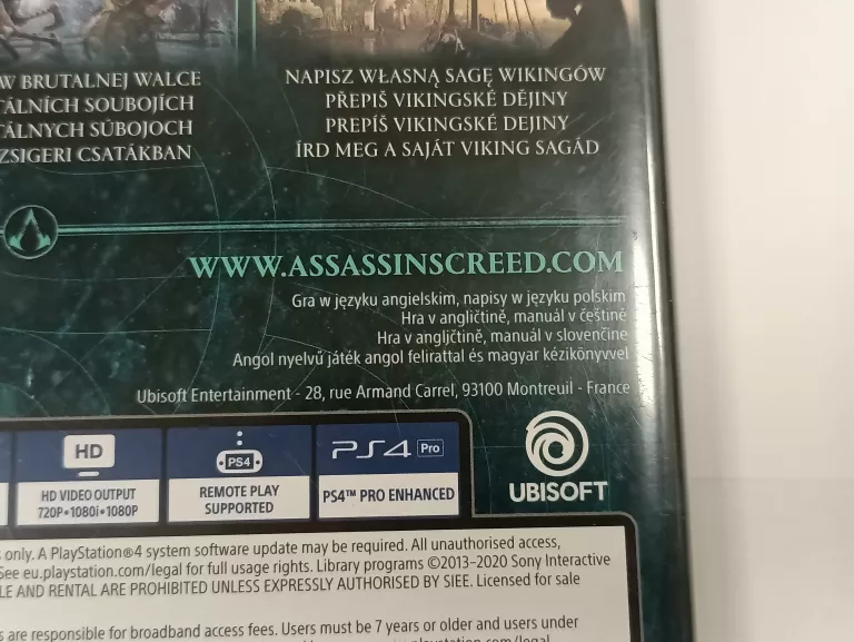 GRA PS4 ASSASSIN'S CREED VALHALLA  *NAPISY PL*