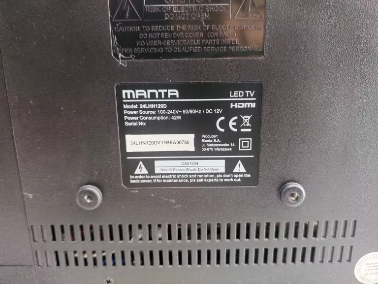 TELEWIZOR MANTA 24LHN120D + PILOT # ODBIÓR OSOBISTY!