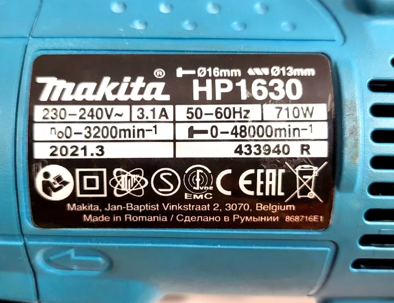 MAKITA WIERTARKA UDAROWA HP1630 JAK NOWA