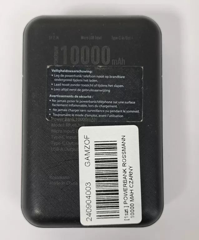 POWERBANK ROSSMANN 10000 MAH CZARNY