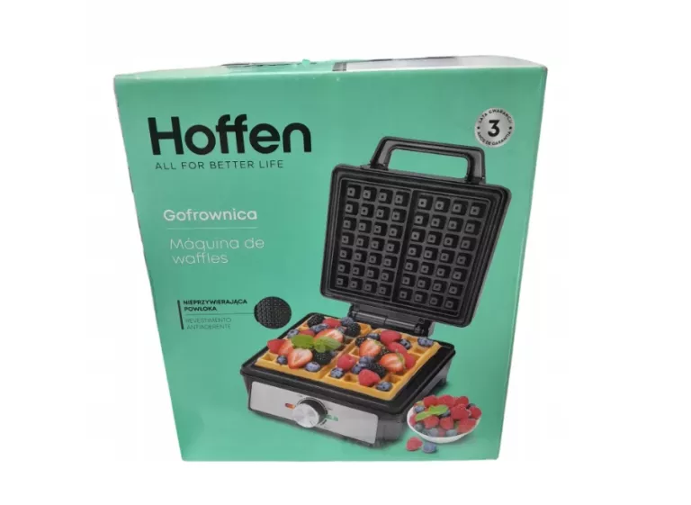 GOFROWNICA 1600W KLASYCZNA DWA GOFRY PROSTOKĄTY HOFFEN