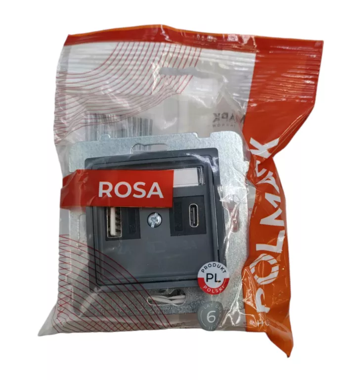 GNIAZDO POLMARK ROSA BAZALT USB A+C