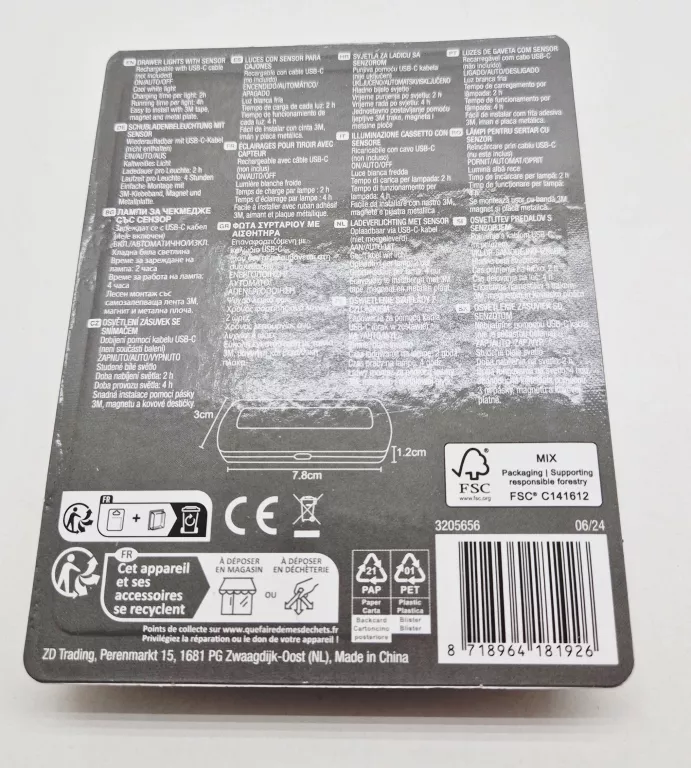 LAMPKI AKUMULATOROWE PODSZAFKOWE LED KOLOR BIAŁY NEUTRALNY USB MOCNE 2 SZT