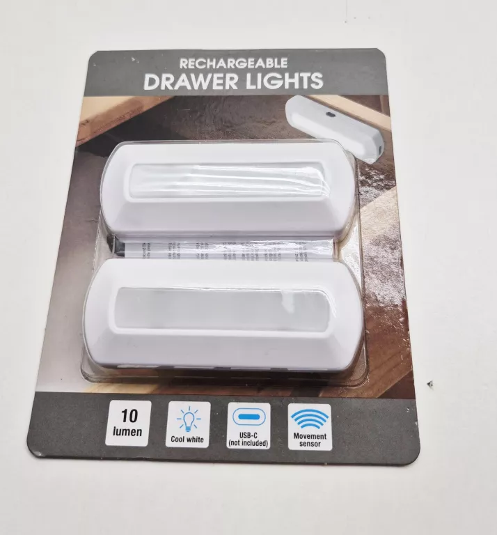 LAMPKI AKUMULATOROWE PODSZAFKOWE LED KOLOR BIAŁY NEUTRALNY USB MOCNE 2 SZT