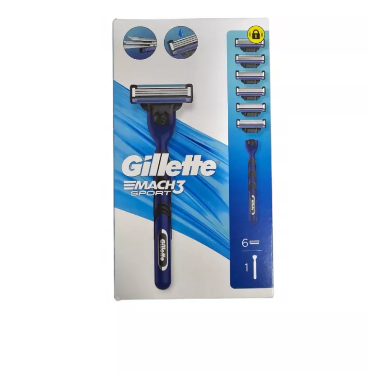 GILLETTE MACH 3 SPORT RĄCZKA + 6 SZT WKŁADÓW DO MASZYNEK 8700216090216