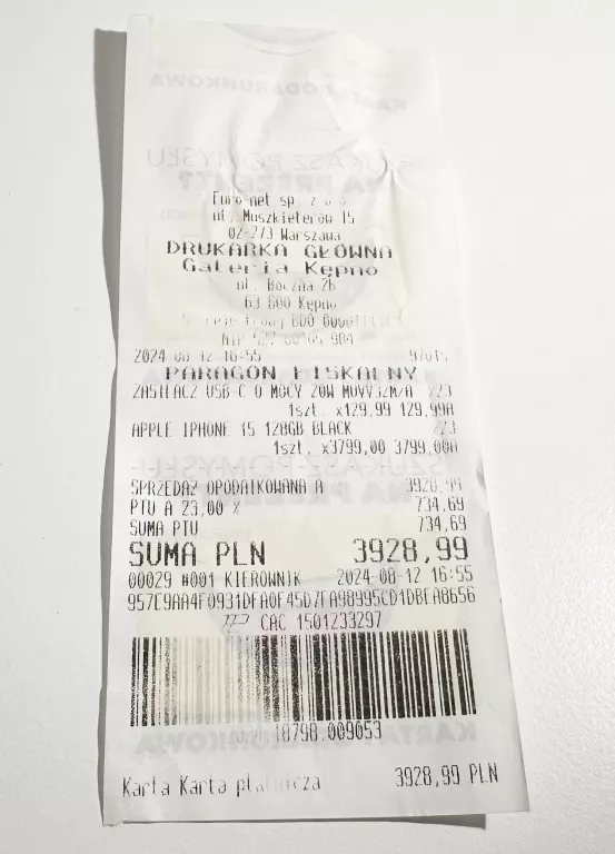 TELEFON IPHONE 15 128GB PROMOCJA!!