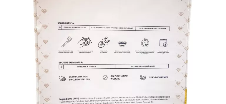 COCO GLAM ZESTAW DO WYBIELANIA ZĘBÓW BIAŁY